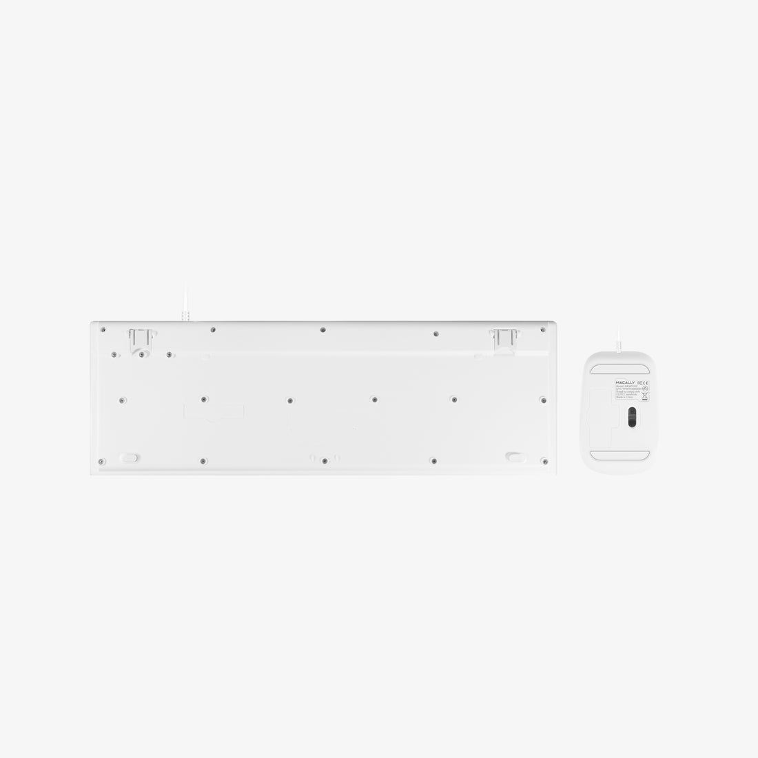 Macally Full Size USB Keyboard and Optical Mouse Combo, for Mac (White)
